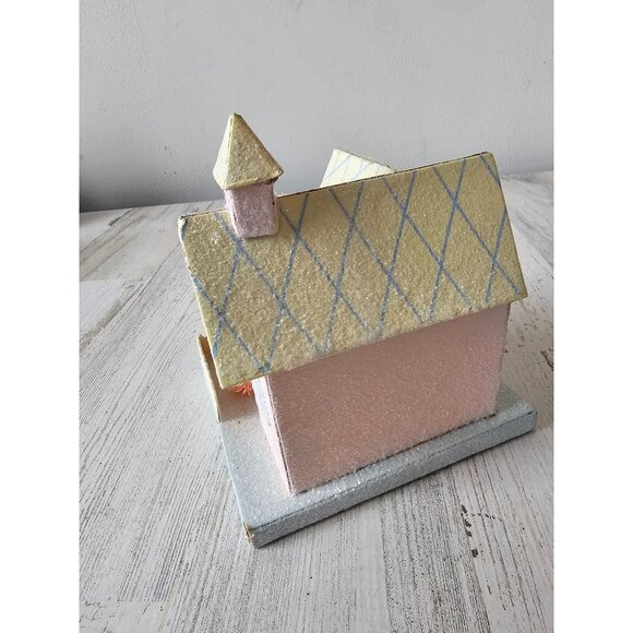 Pier 1 cardboard cottage village house tree spring Easter decor glitter sparkle - Picture 6 of 13